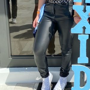 black leather pants